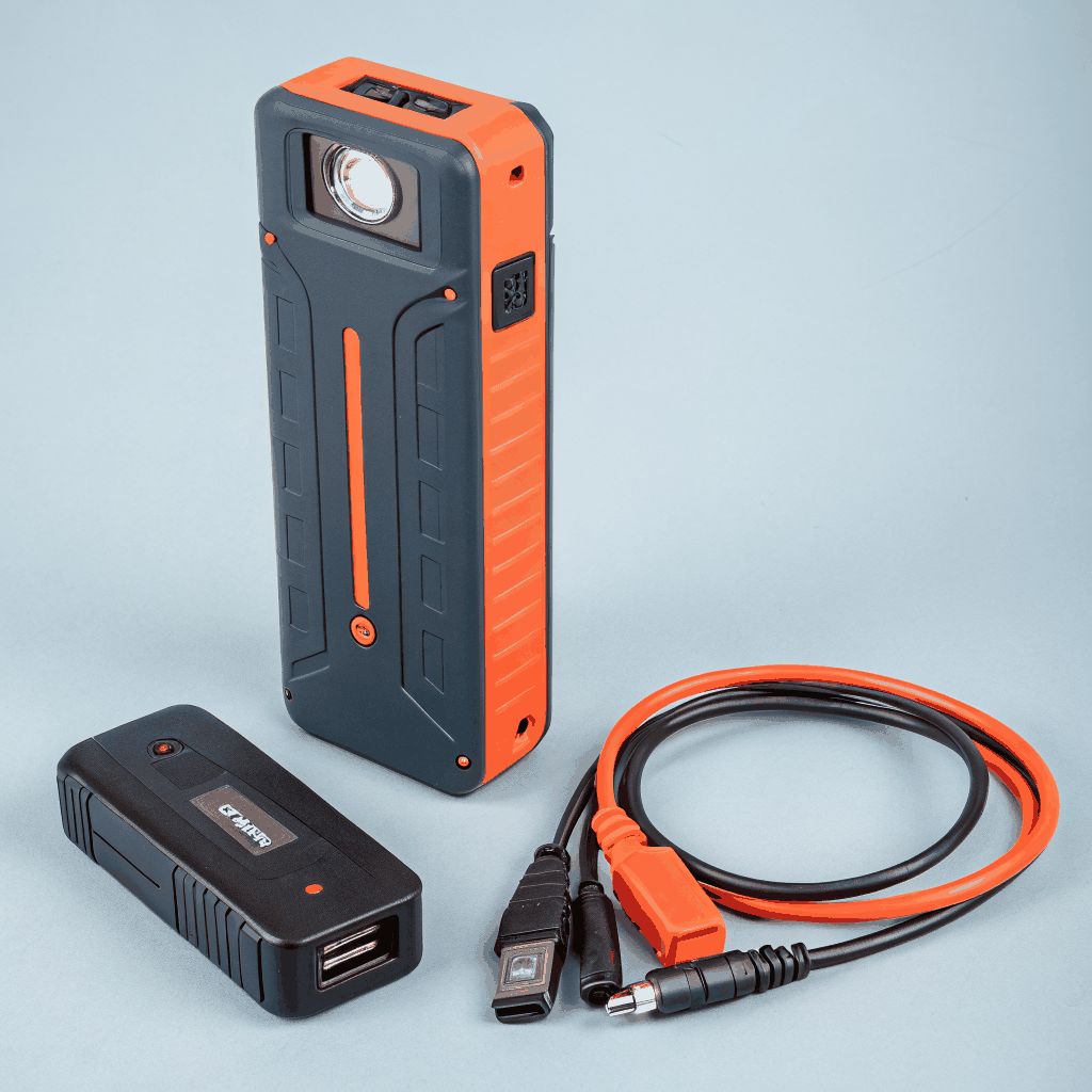 Portable 12V Jump Starter with Integrated LED Flashlight
